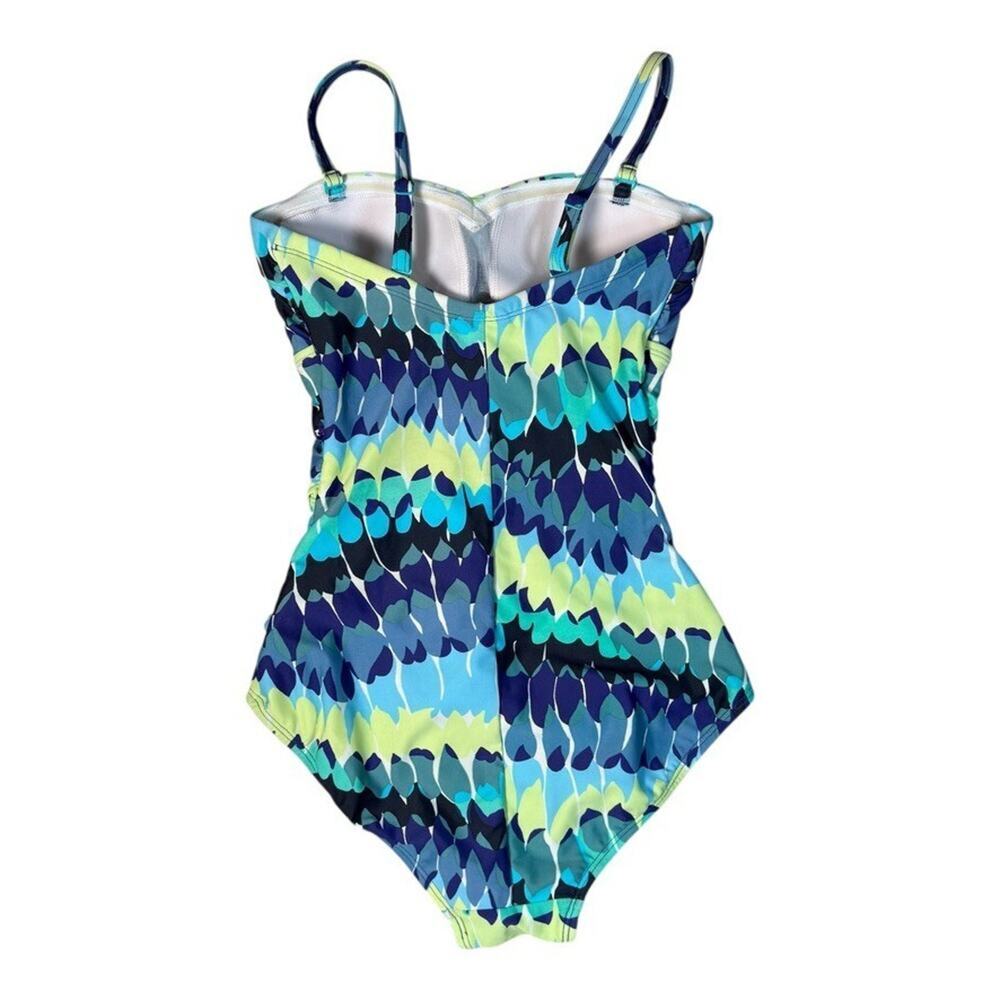 Boden One-Piece Bandeau Bathingsuit Blue Swimsuit Adj Strap Lined 2 - Picture 3 of 10